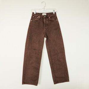 AGOLDE Ren high-rise wide-leg jeans in Sloe Berry. Size 24